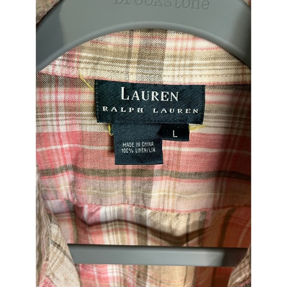 Lauren Ralph Lauren Classic Fit Coastal Plaid Button Down Shirt Women's Large - Picture 6 of 8